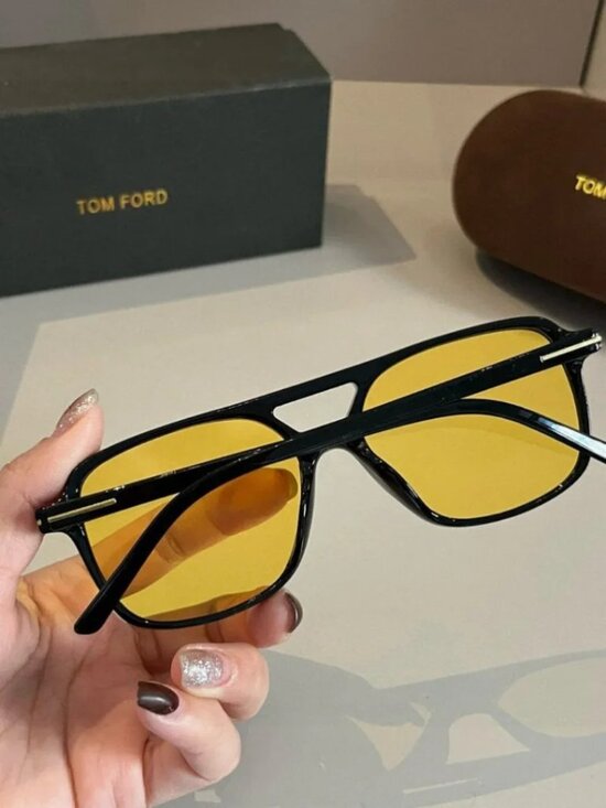TF Falconer Double Bridge Sunglasses Yellow Tint Full Set Case & Box main image 6